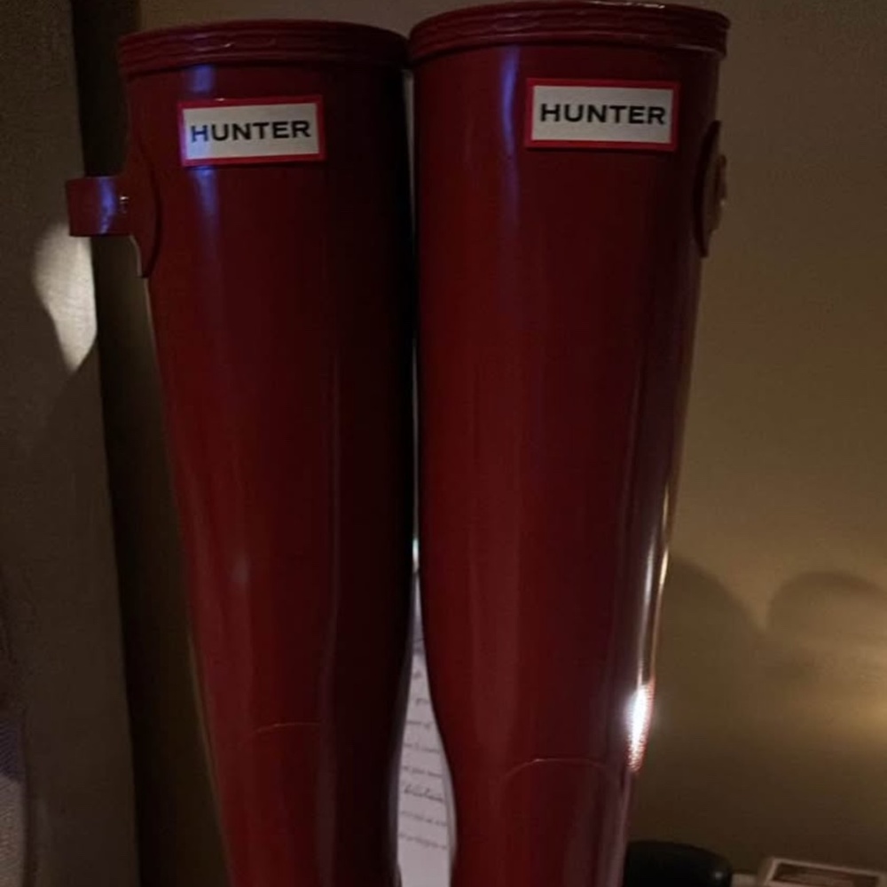 Red Hunter rain boots Tall
